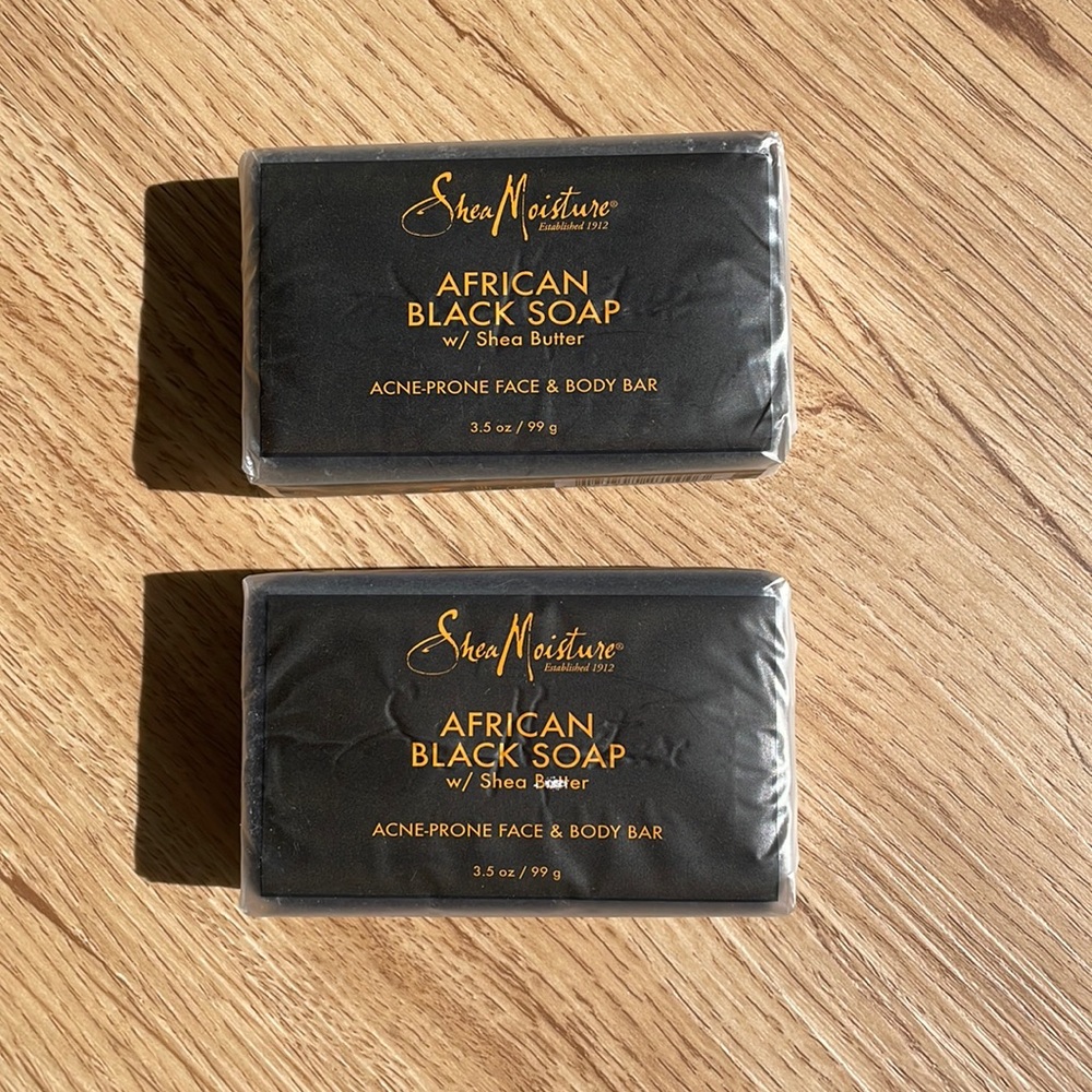 Shea Moisture African black soap with Shea butter acne prone face and body bar